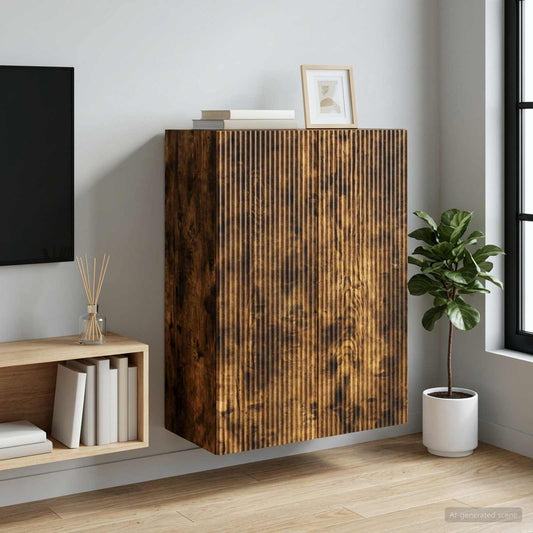 Nástěnná Skříň Kouřový Dub 66 X 34,5 X 90 Cm Kompozitní Dřevo