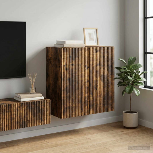 Nástěnná Skříň Kouřový Dub 59 X 31 X 60 Cm Kompozitní Dřevo