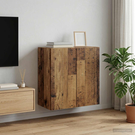 Nástěnná Skříň Staré Dřevo 59 X 31 X 60 Cm Kompozitní Dřevo