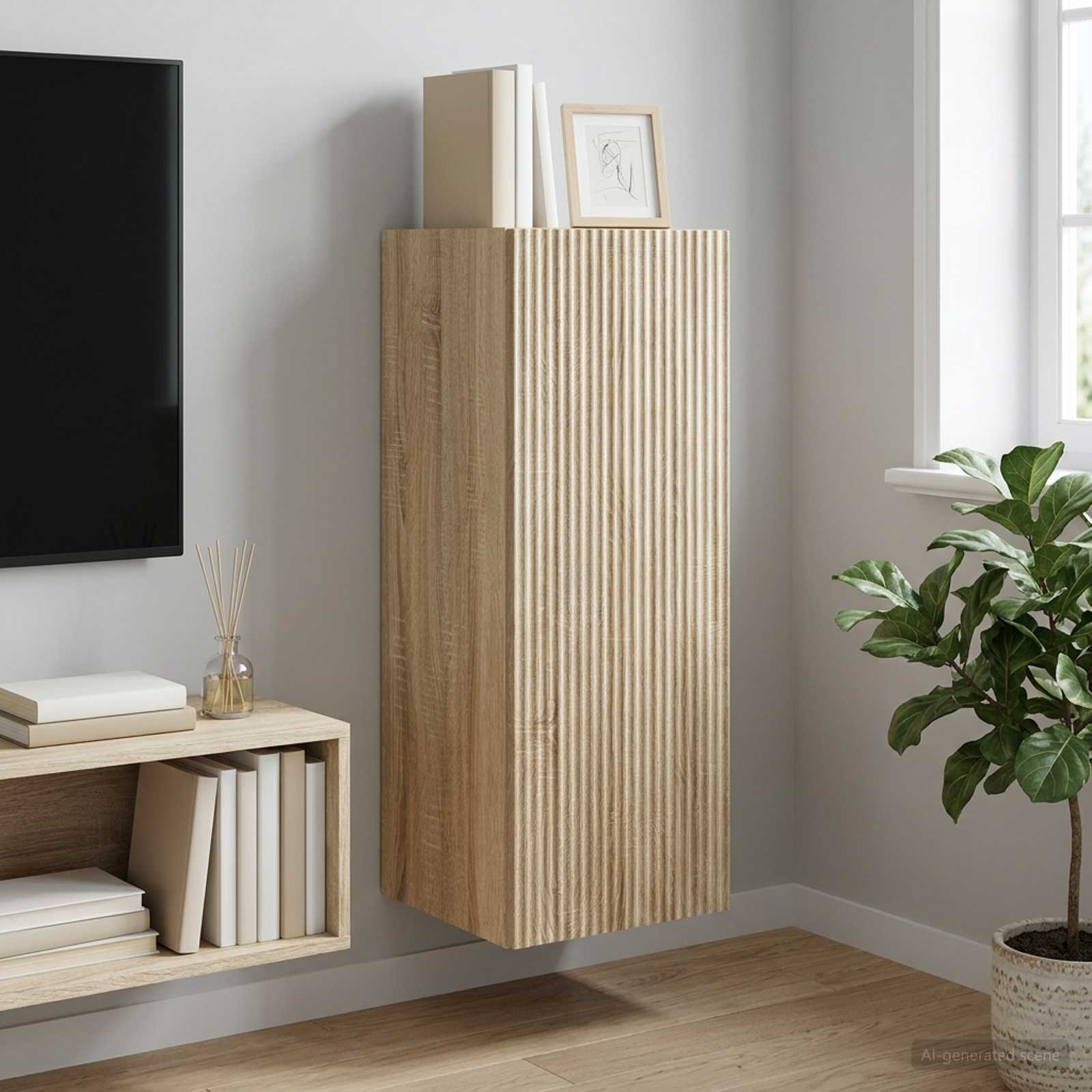 Nástěnná Skříň Dub Sonoma 33 X 34,5 X 90 Cm Kompozitní Dřevo