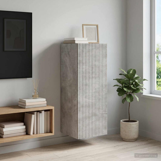Nástěnná Skříň Betonově Šedá 33 X 34,5 X 90 Cm Kompozitní Dřevo