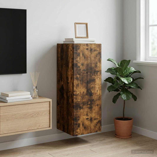 Nástěnná Skříň Kouřový Dub 33 X 34,5 X 90 Cm Kompozitní Dřevo