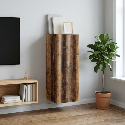 Nástěnná Skříň Staré Dřevo 33 X 34,5 X 90 Cm Kompozitní Dřevo