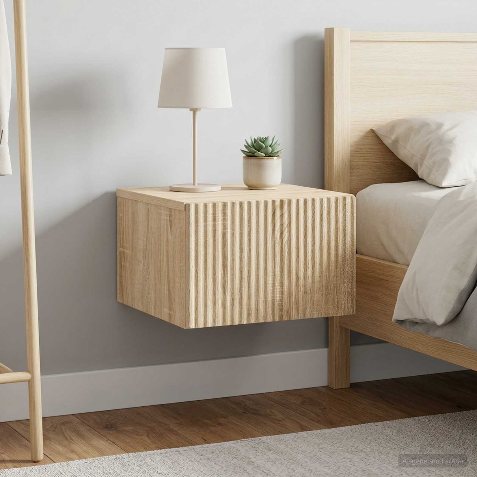 Nástěnný Noční Stolek 2 Pcs Dub Sonoma 33 X 34,5 X 20 Cm