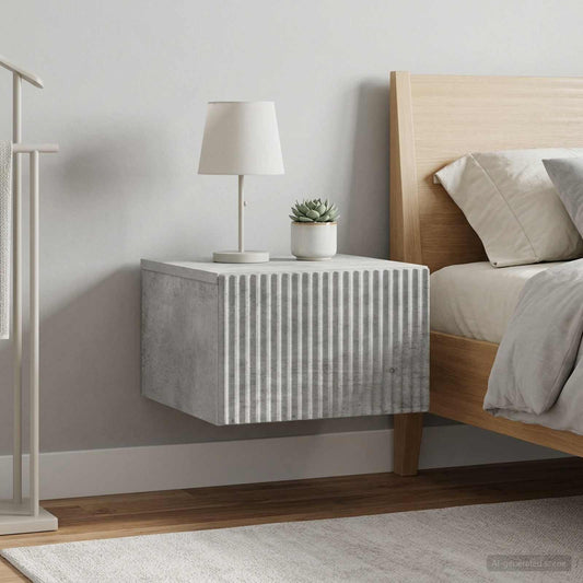Nástěnný Noční Stolek 2 Pcs Betonově Šedá 33 X 34,5 X 20 Cm
