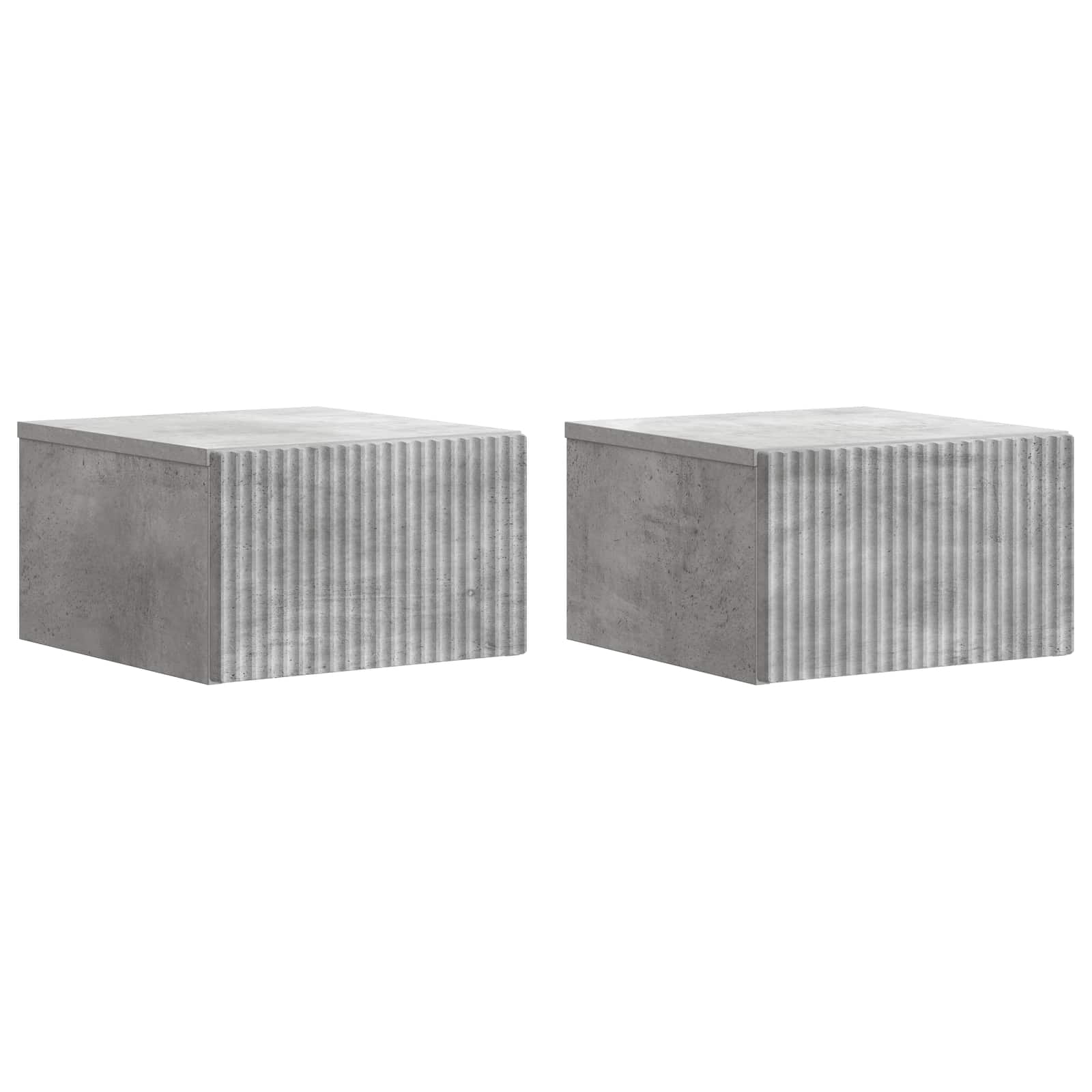Nástěnný Noční Stolek 2 Pcs Betonově Šedá 33 X 34,5 X 20 Cm