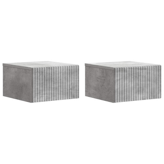 Nástěnný Noční Stolek 2 Pcs Betonově Šedá 33 X 34,5 X 20 Cm