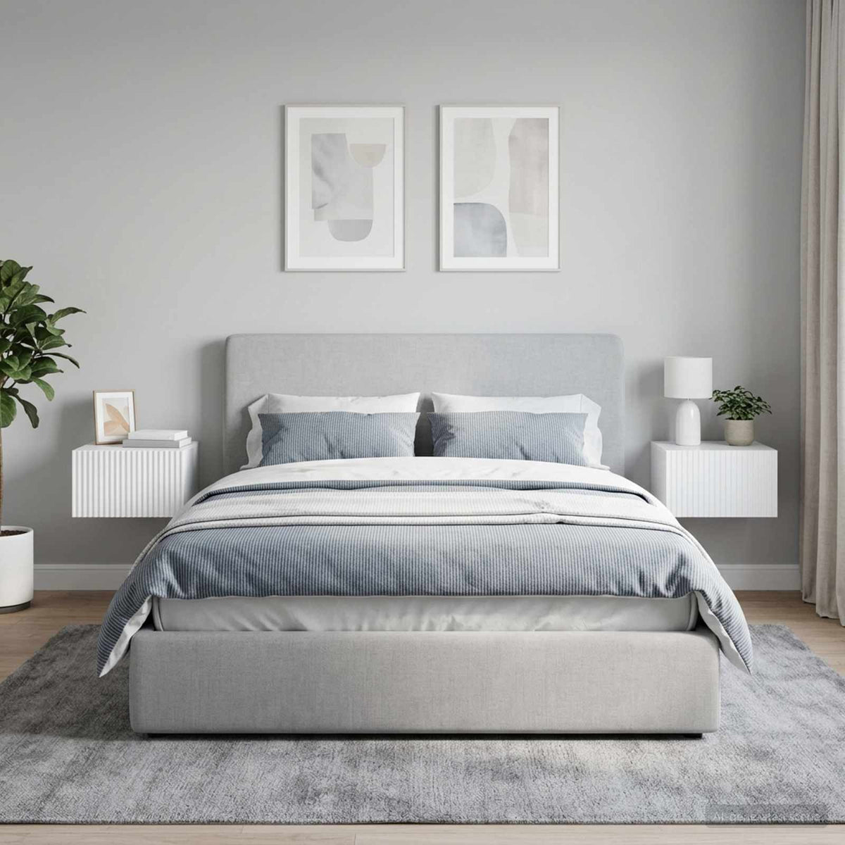 Nástěnný Noční Stolek Se Zásuvkou 2 Pcs Bílá S Vysokým Leskem