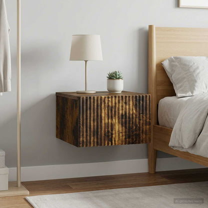 Nástěnný Noční Stolek 2 Pcs Kouřový Dub 33 X 34,5 X 20 Cm