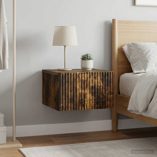 Nástěnný Noční Stolek 2 Pcs Kouřový Dub 33 X 34,5 X 20 Cm