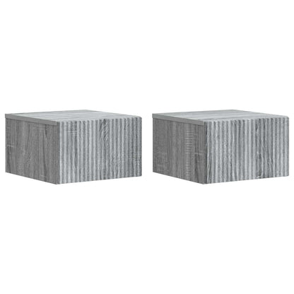 Nástěnný Noční Stolek 2 Pcs Šedá Sonoma 33 X 34,5 X 20 Cm