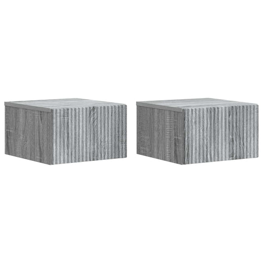 Nástěnný Noční Stolek 2 Pcs Šedá Sonoma 33 X 34,5 X 20 Cm