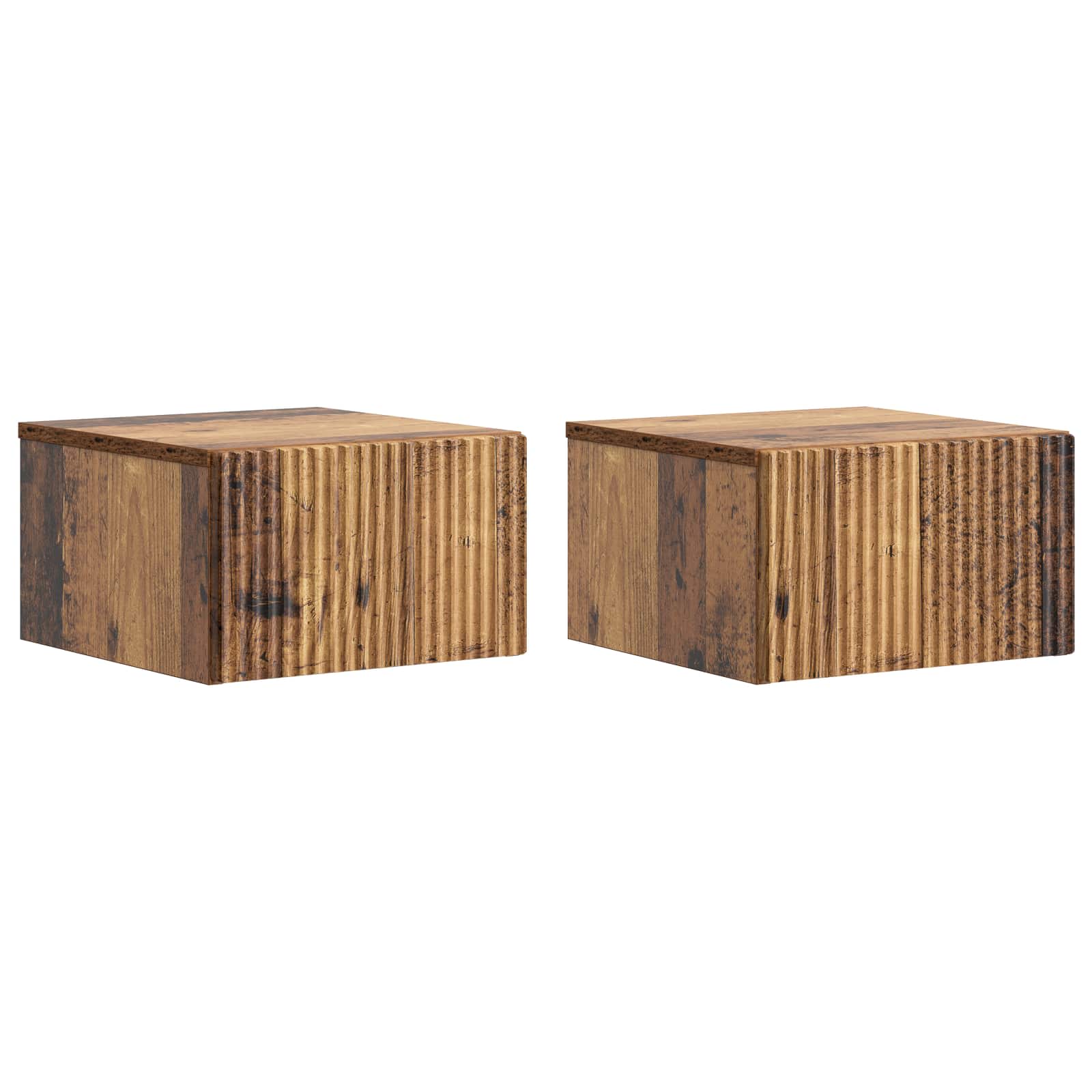 Nástěnný Noční Stolek 2 Pcs Staré Dřevo 33 X 34,5 X 20 Cm