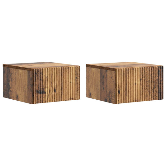 Nástěnný Noční Stolek 2 Pcs Staré Dřevo 33 X 34,5 X 20 Cm