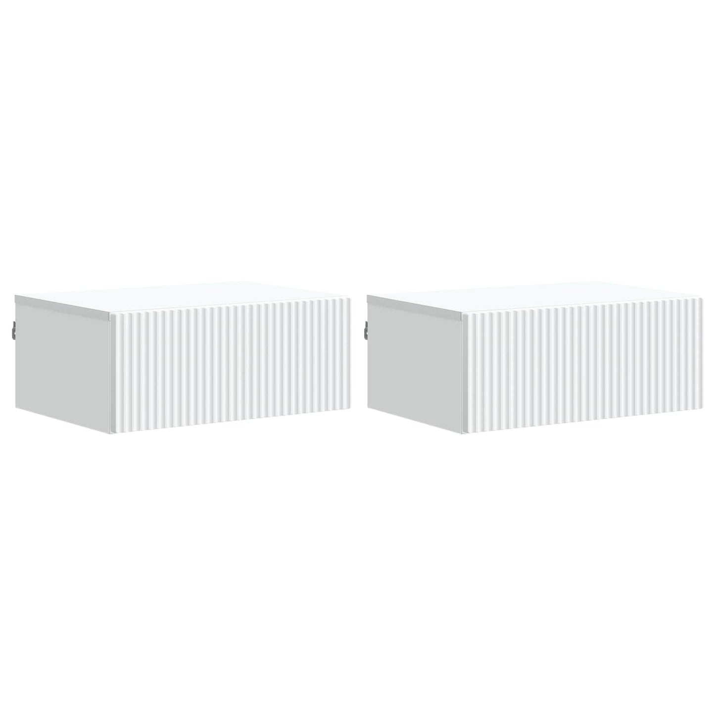 Nástěnný Noční Stolek Se Zásuvkou 2 Pcs Bílá 49 X 34,5 X 20 Cm