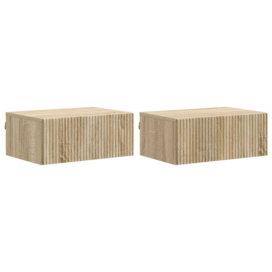 Nástěnný Noční Stolek 2 Pcs Dub Sonoma 49 X 34,5 X 20 Cm