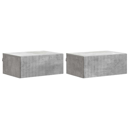 Nástěnný Noční Stolek 2 Pcs Betonově Šedá 49 X 34,5 X 20 Cm