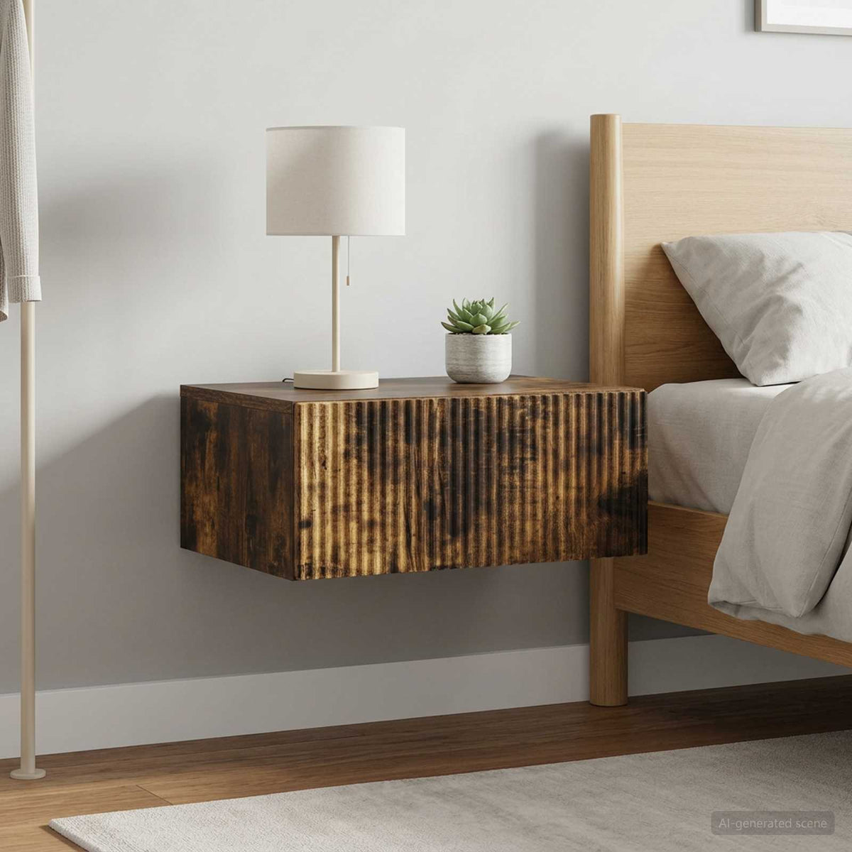 Nástěnný Noční Stolek 2 Pcs Kouřový Dub 49 X 34,5 X 20 Cm