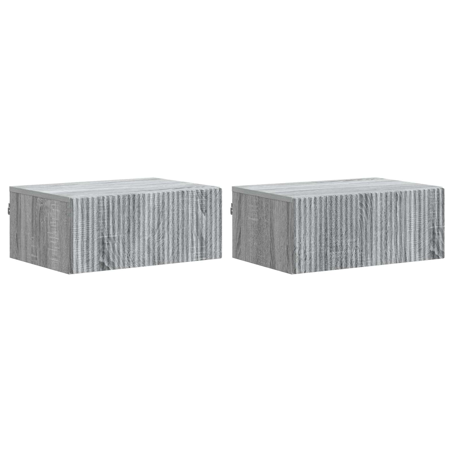 Nástěnný Noční Stolek 2 Pcs Šedá Sonoma 49 X 34,5 X 20 Cm