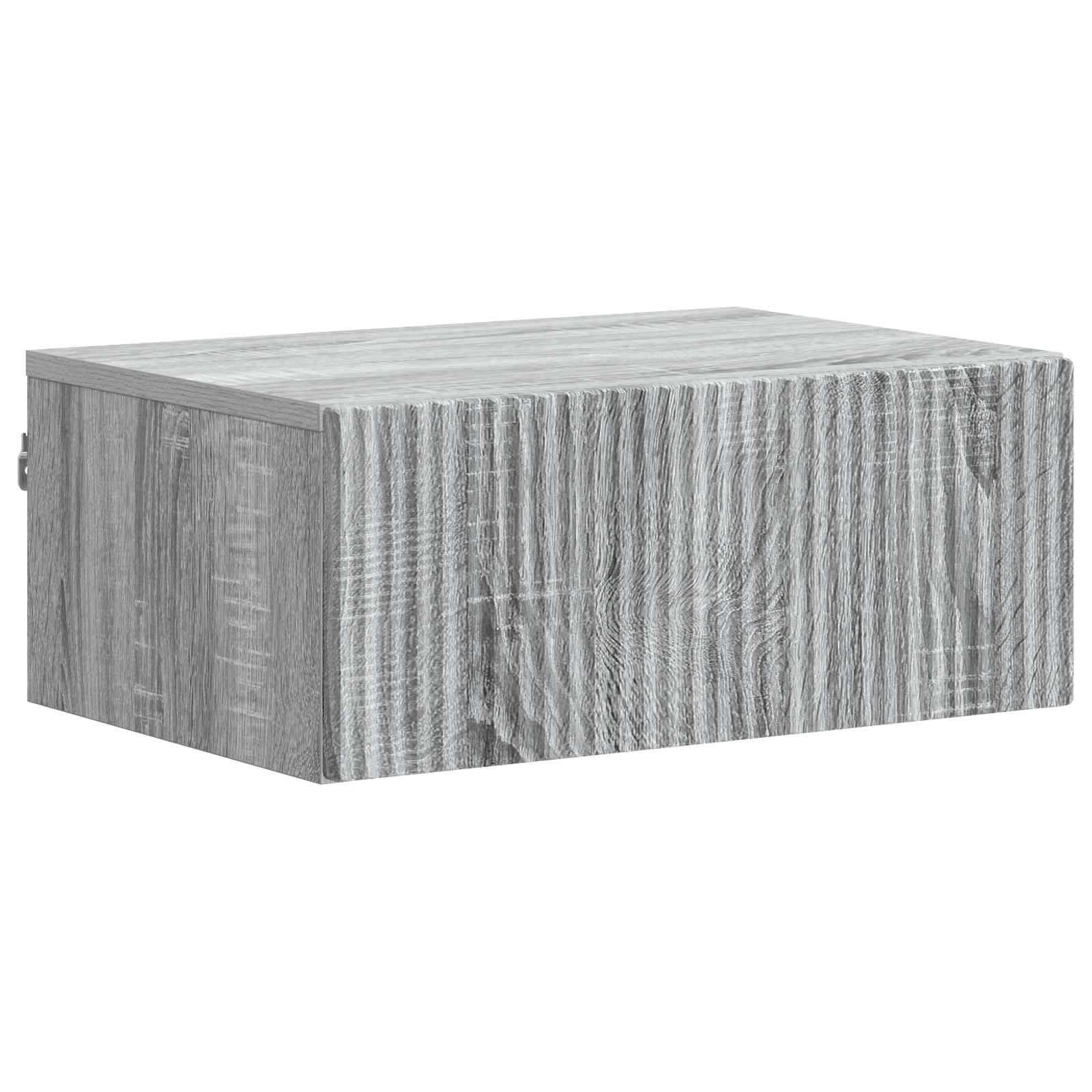 Nástěnný Noční Stolek 2 Pcs Šedá Sonoma 49 X 34,5 X 20 Cm