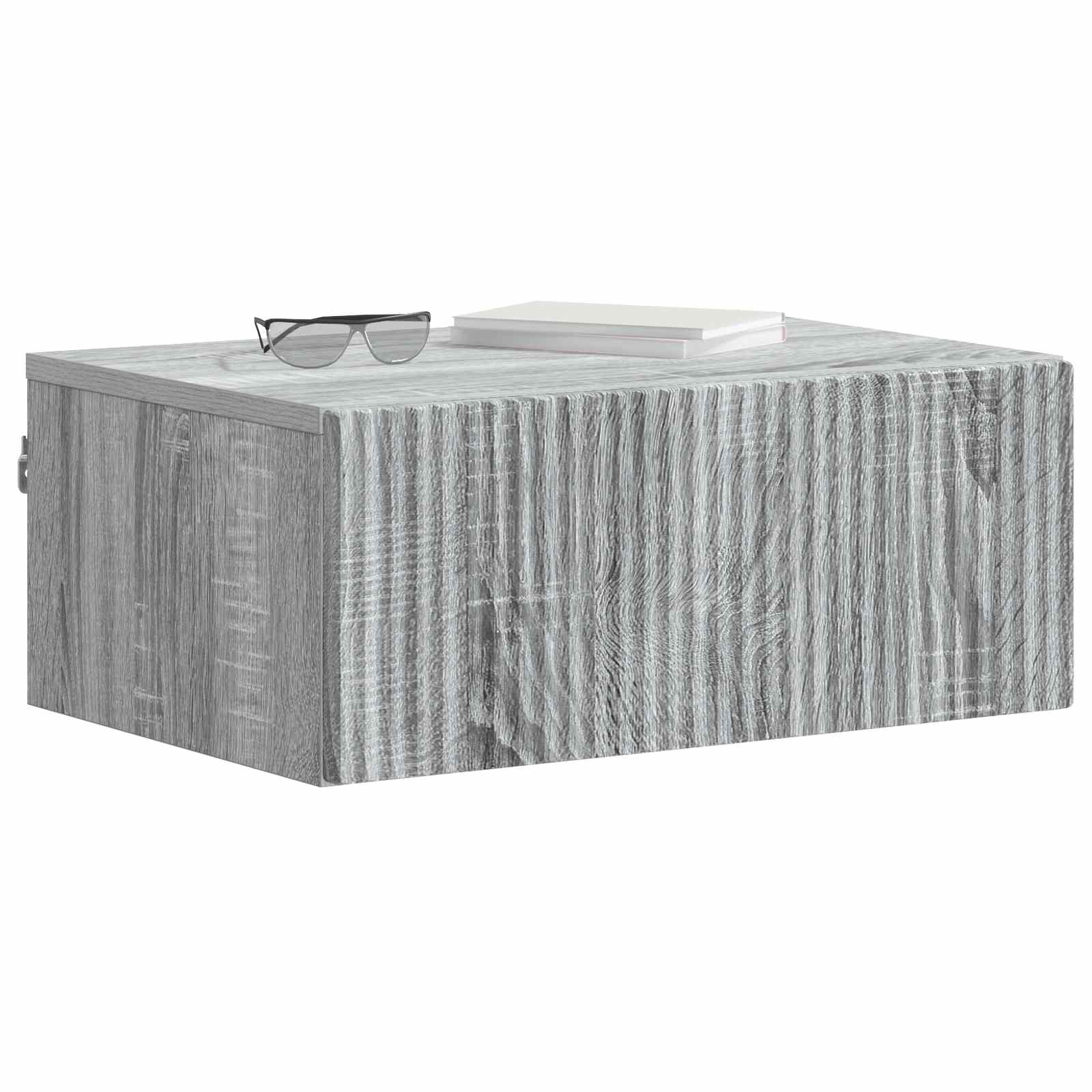 Nástěnný Noční Stolek 2 Pcs Šedá Sonoma 49 X 34,5 X 20 Cm