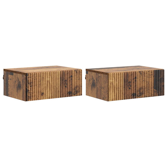 Nástěnný Noční Stolek 2 Pcs Staré Dřevo 49 X 34,5 X 20 Cm