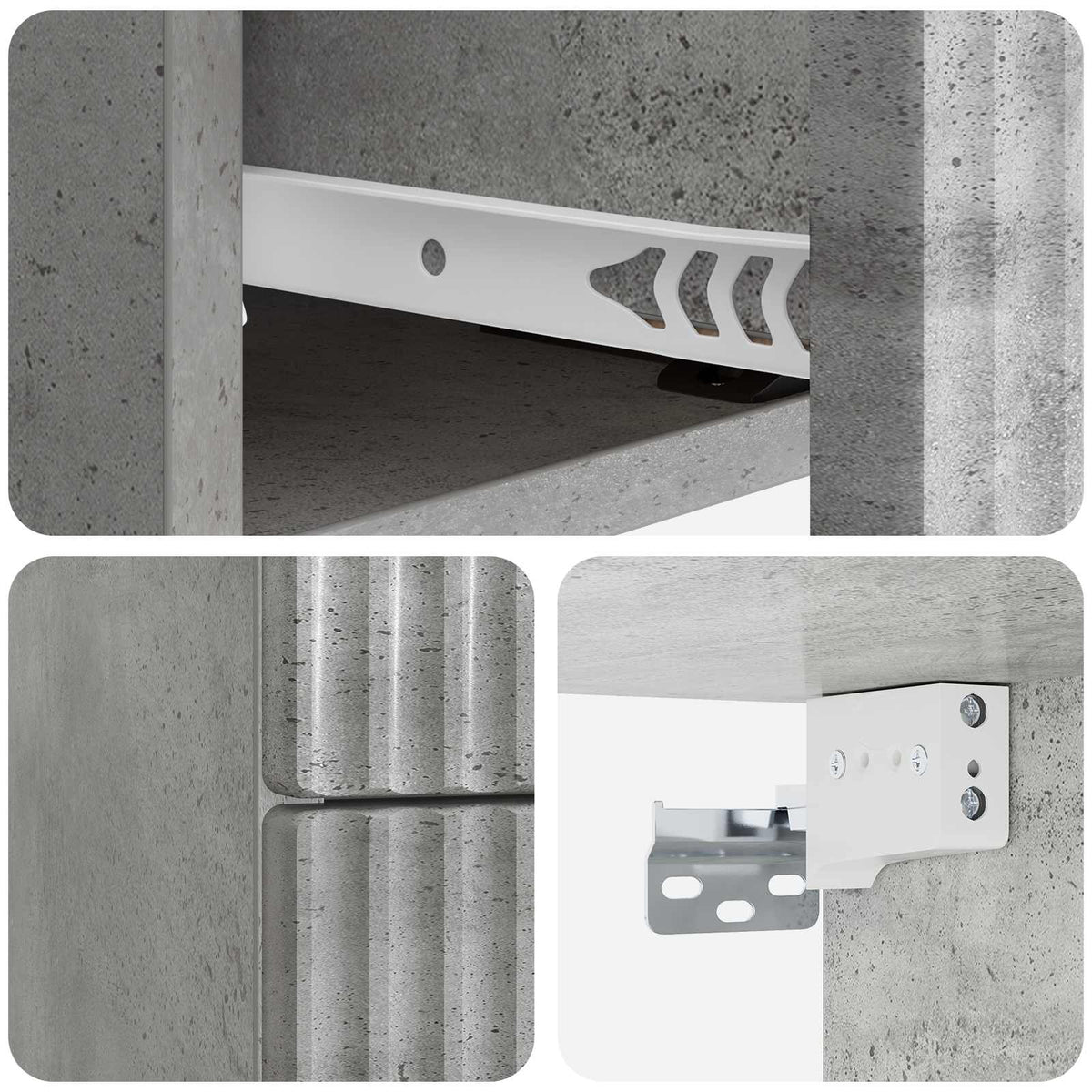 Nástěnný Noční Stolek 2 Pcs Betonově Šedá 33 X 34,5 X 40 Cm