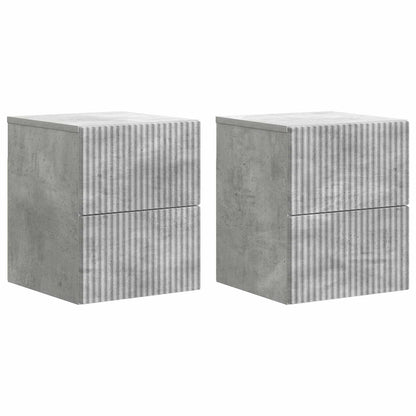 Nástěnný Noční Stolek 2 Pcs Betonově Šedá 33 X 34,5 X 40 Cm