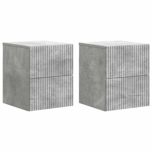 Nástěnný Noční Stolek 2 Pcs Betonově Šedá 33 X 34,5 X 40 Cm