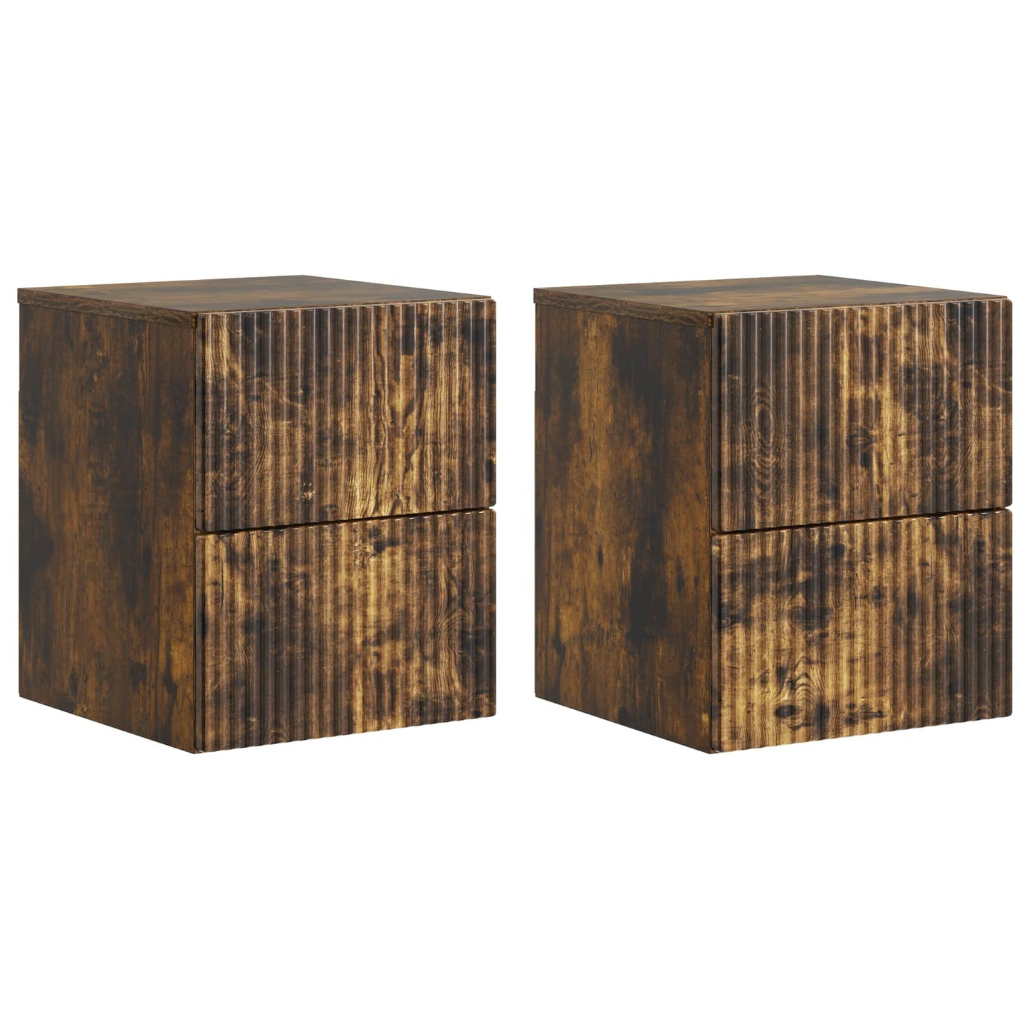 Nástěnný Noční Stolek 2 Pcs Kouřový Dub 33 X 34,5 X 40 Cm