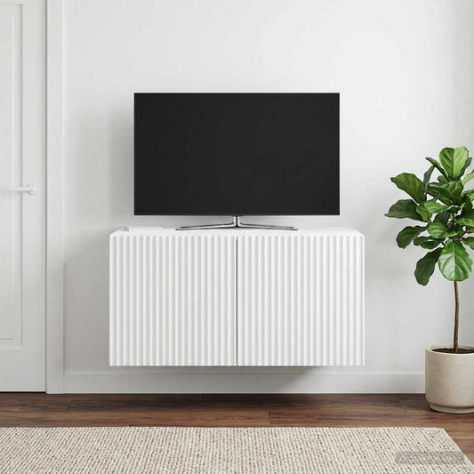 Nástěnná Tv Skříň Bílá 59,5 X 41 X 30 Cm Kompozitní Dřevo