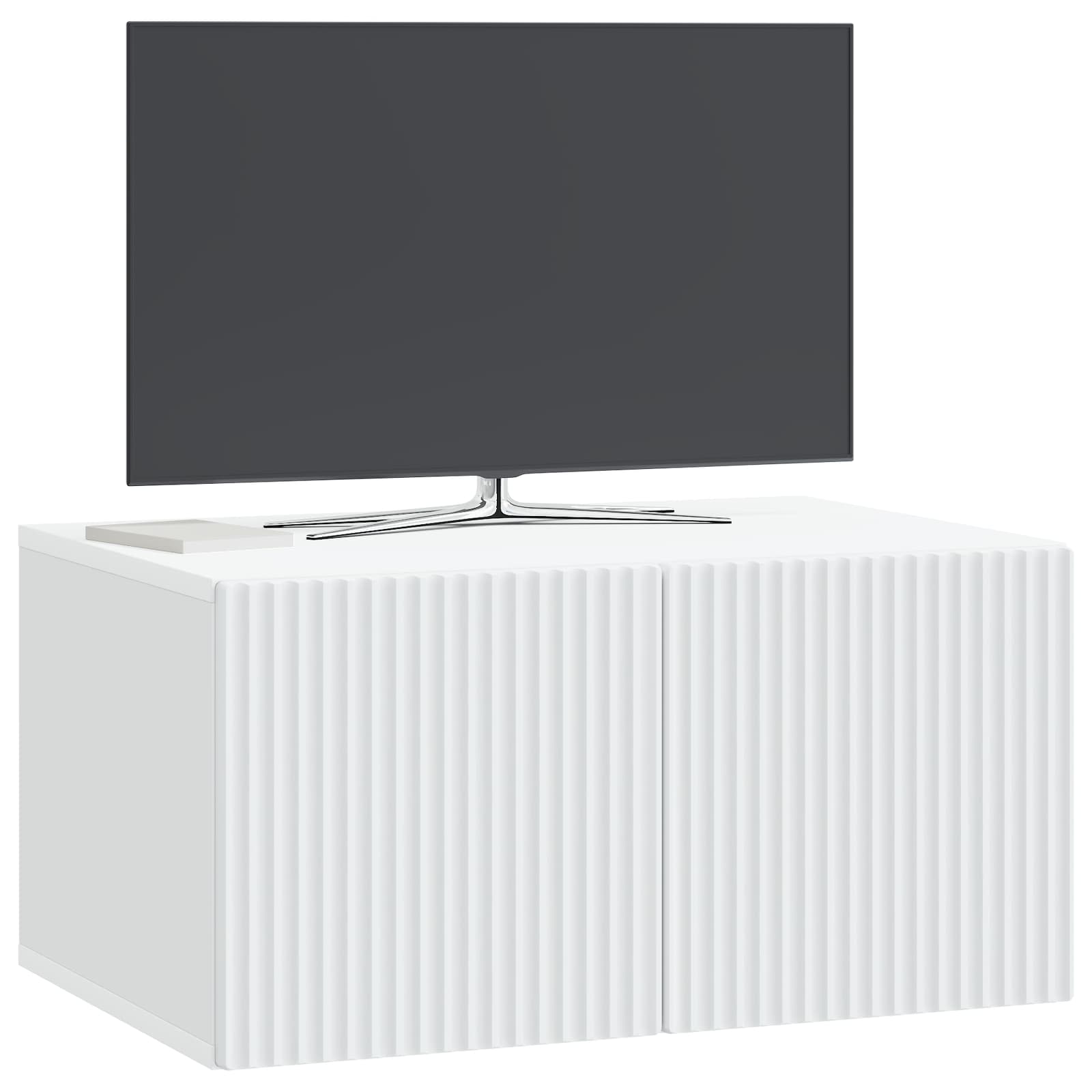 Nástěnná Tv Skříň Bílá 59,5 X 41 X 30 Cm Kompozitní Dřevo