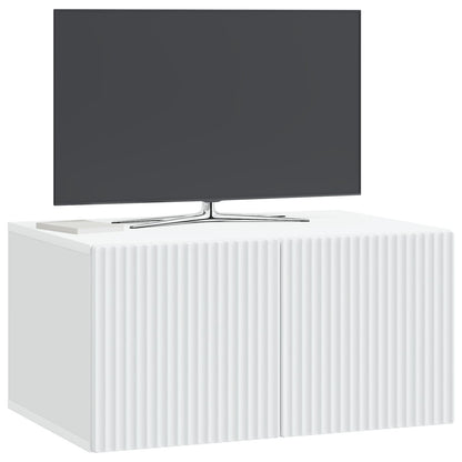 Nástěnná Tv Skříň Bílá 59,5 X 41 X 30 Cm Kompozitní Dřevo