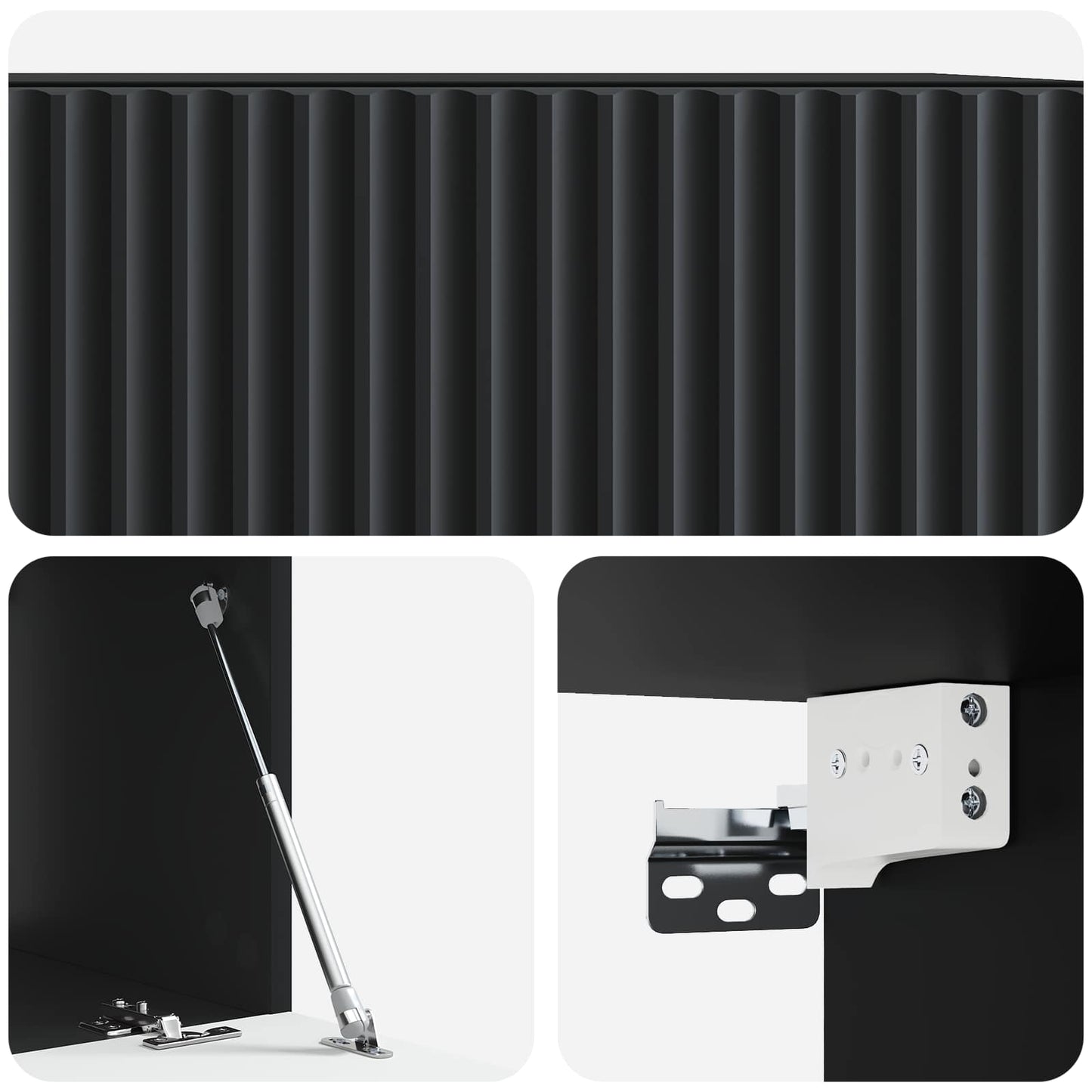 Nástěnná Tv Skříň Černá 59,5 X 41 X 30 Cm Kompozitní Dřevo