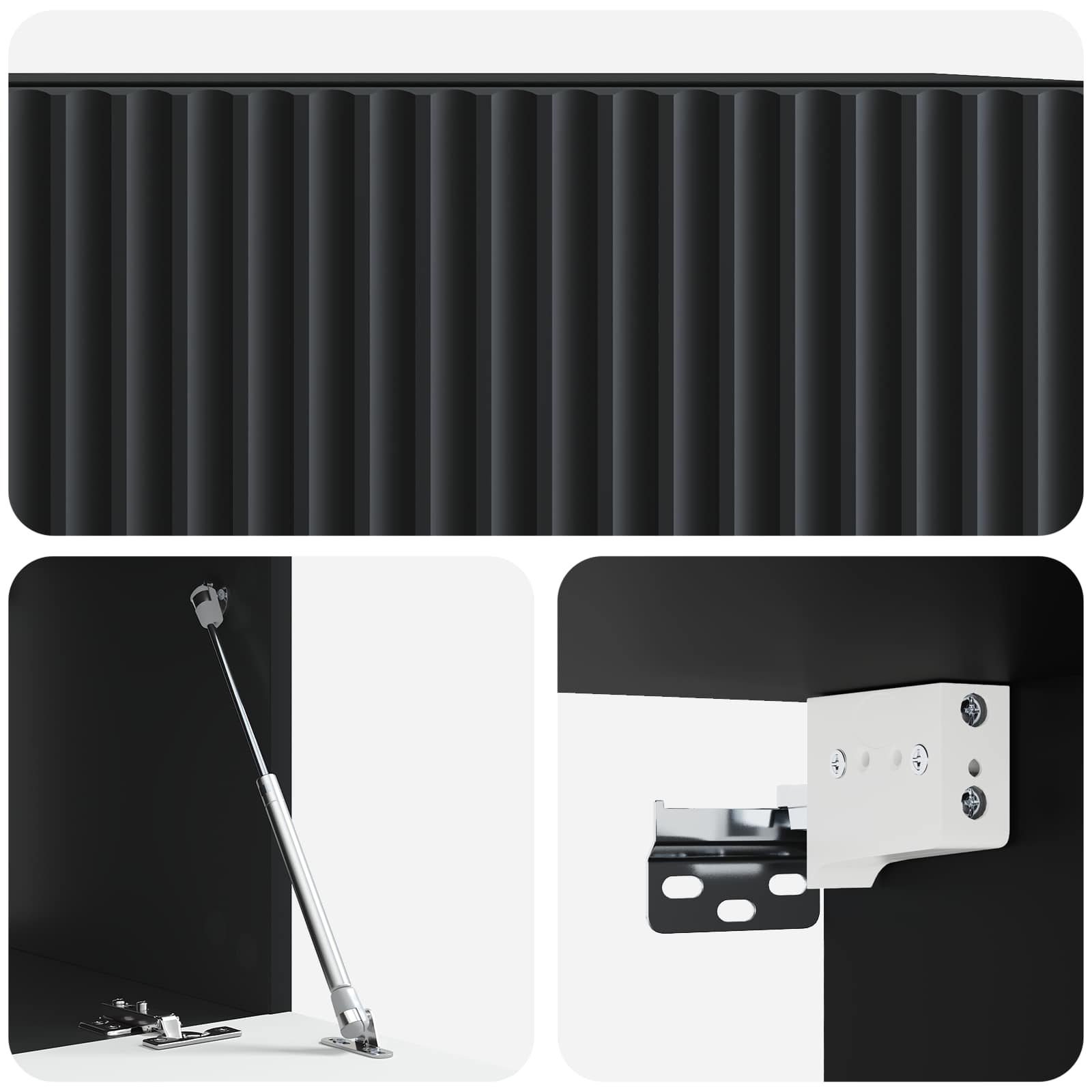 Nástěnná Tv Skříň Černá 59,5 X 41 X 30 Cm Kompozitní Dřevo