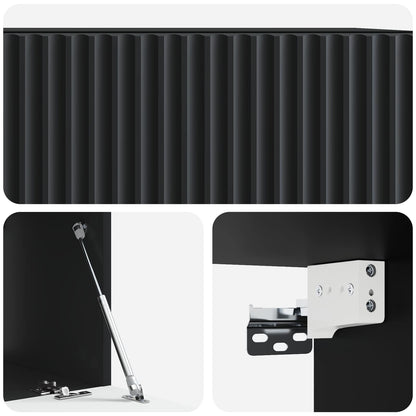 Nástěnná Tv Skříň Černá 59,5 X 41 X 30 Cm Kompozitní Dřevo