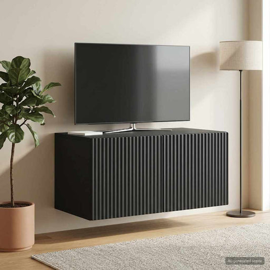 Nástěnná Tv Skříň Černá 59,5 X 41 X 30 Cm Kompozitní Dřevo