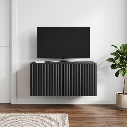 Nástěnná Tv Skříň Černá 59,5 X 41 X 30 Cm Kompozitní Dřevo