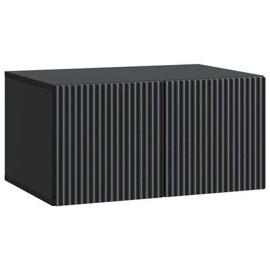 Nástěnná Tv Skříň Černá 59,5 X 41 X 30 Cm Kompozitní Dřevo