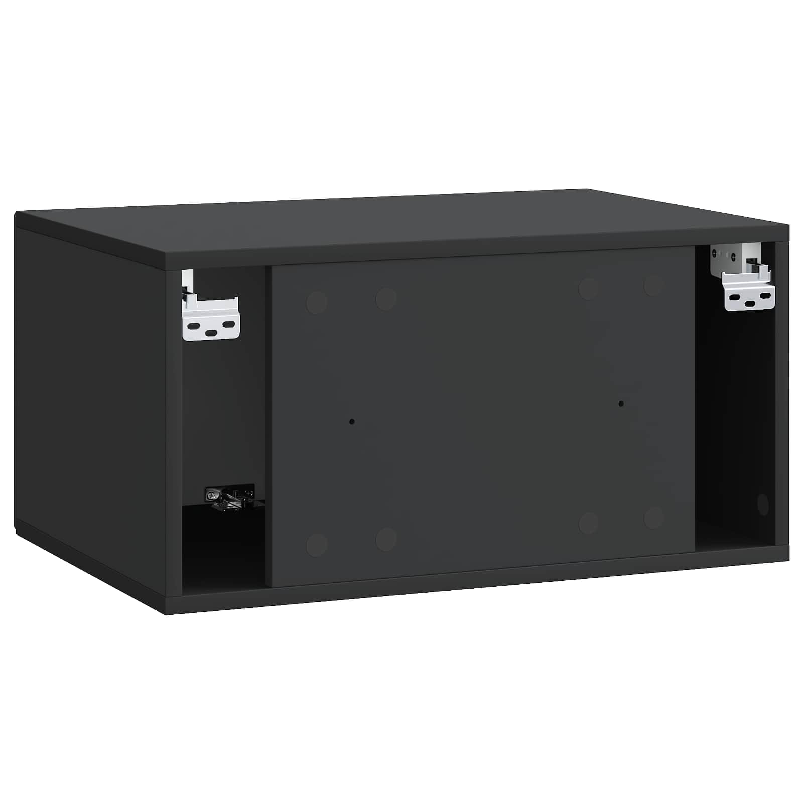 Nástěnná Tv Skříň Černá 59,5 X 41 X 30 Cm Kompozitní Dřevo