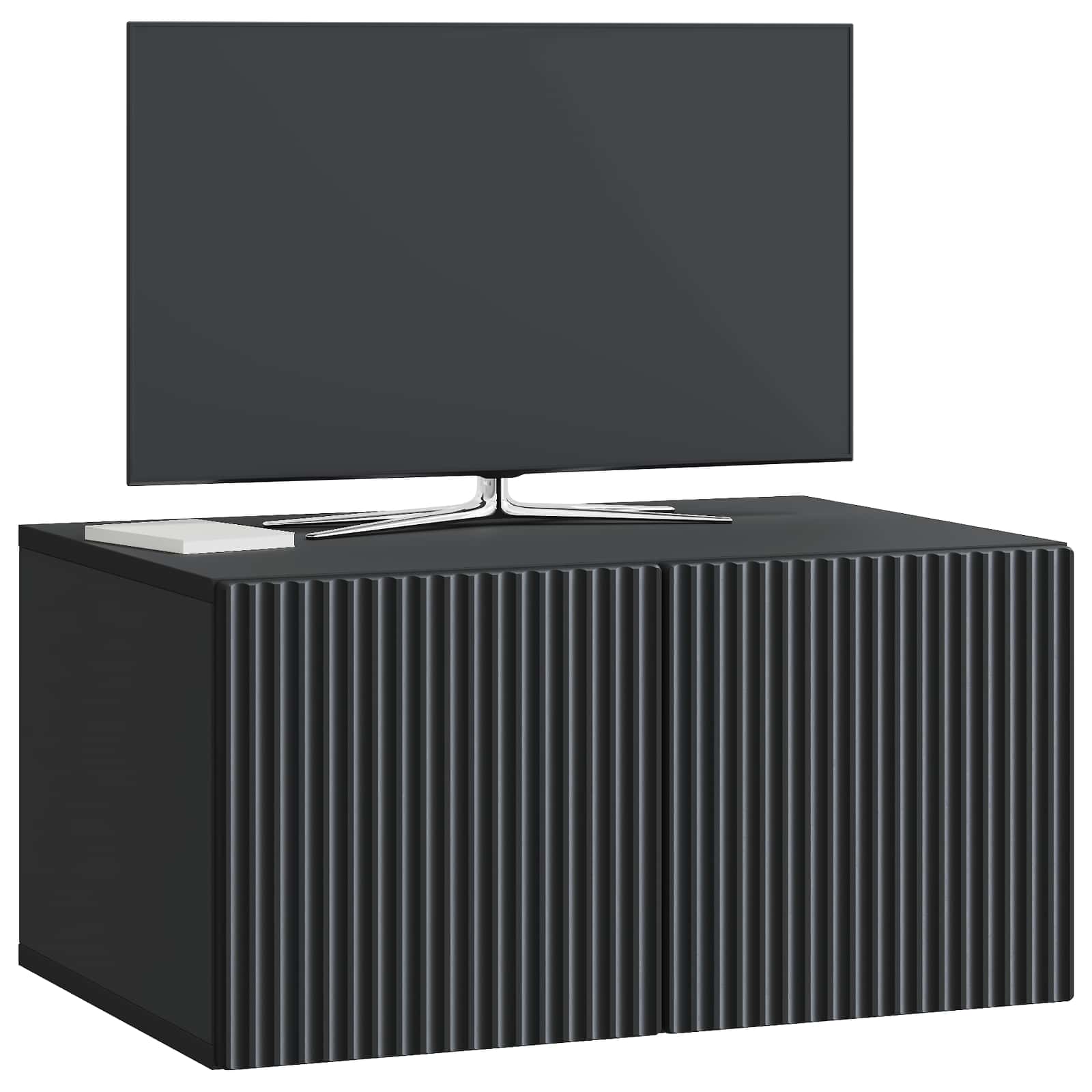 Nástěnná Tv Skříň Černá 59,5 X 41 X 30 Cm Kompozitní Dřevo