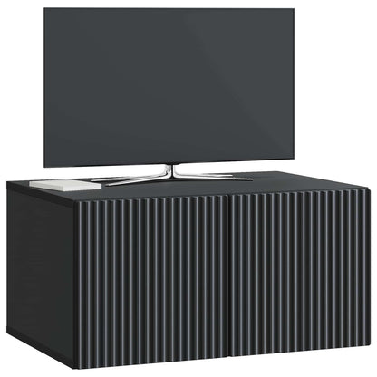 Nástěnná Tv Skříň Černá 59,5 X 41 X 30 Cm Kompozitní Dřevo