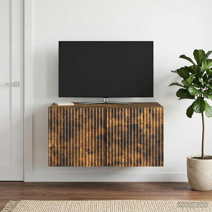 Nástěnná Tv Skříň Nástěnný Kouřový Dub 59,5 X 41 X 30 Cm
