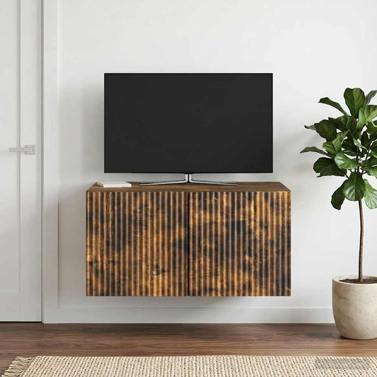 Nástěnná Tv Skříň Nástěnný Kouřový Dub 59,5 X 41 X 30 Cm