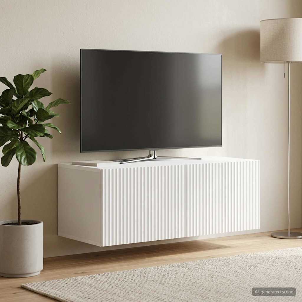 Nástěnná Tv Skříň Bílá 78,5 X 41 X 30 Cm Kompozitní Dřevo