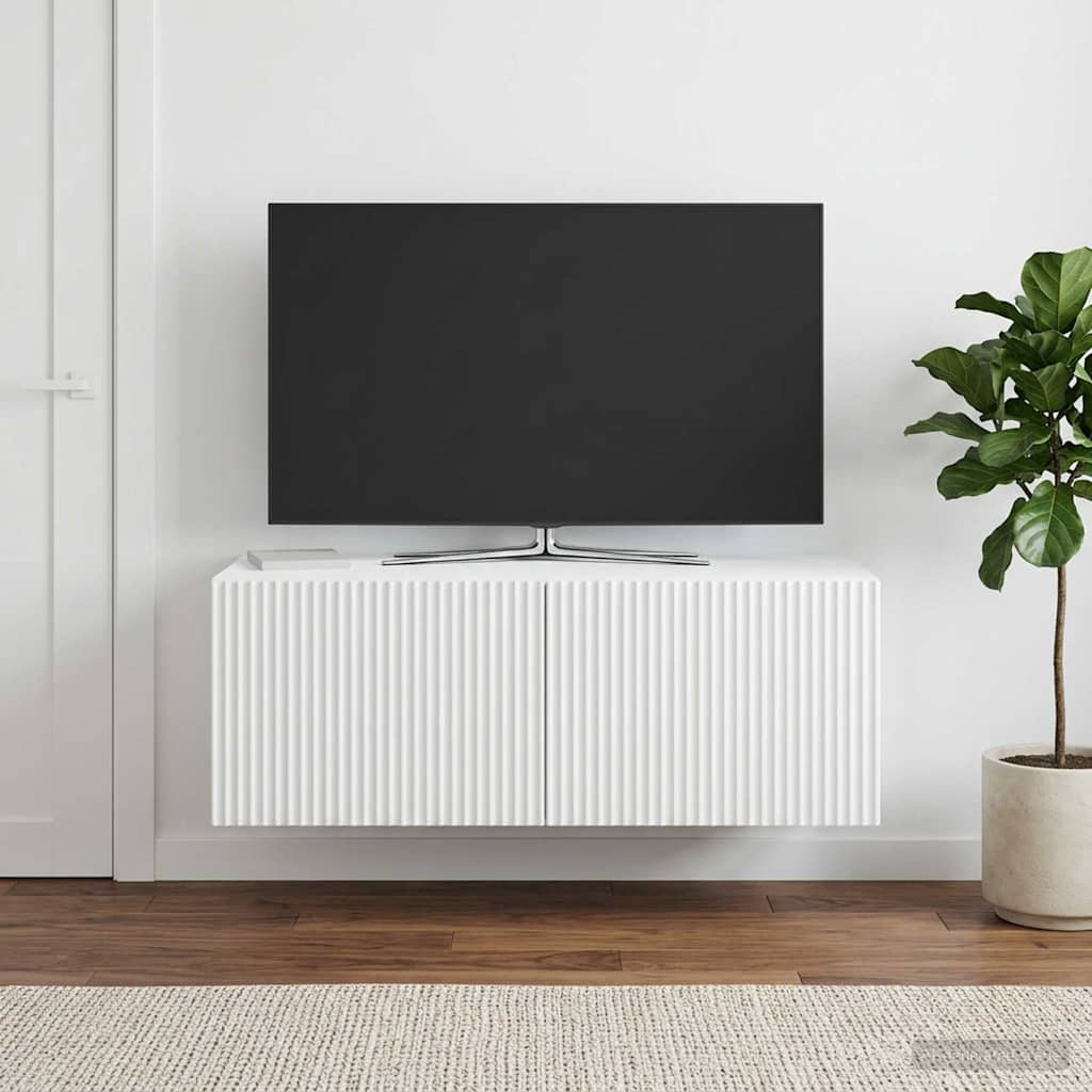 Nástěnná Tv Skříň Bílá 78,5 X 41 X 30 Cm Kompozitní Dřevo