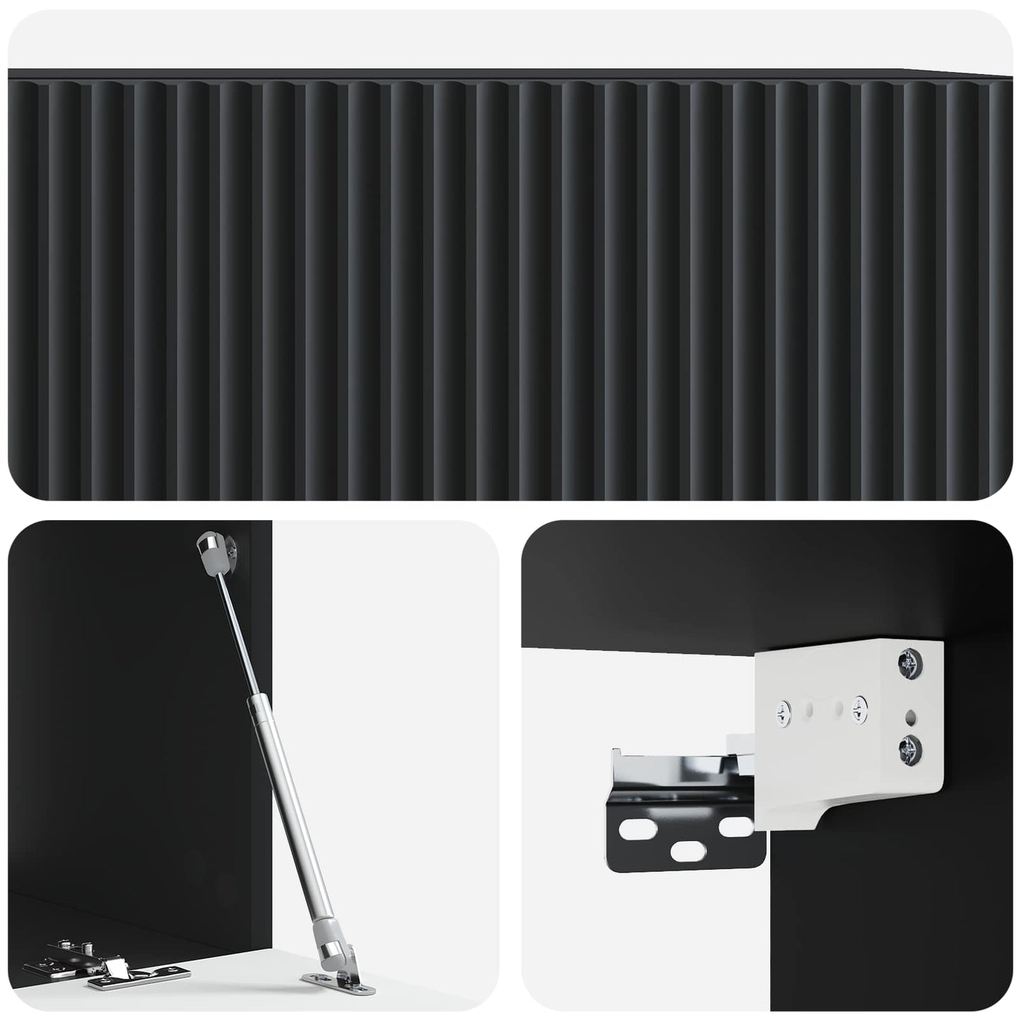 Nástěnná Tv Skříň Černá 78,5 X 41 X 30 Cm Kompozitní Dřevo