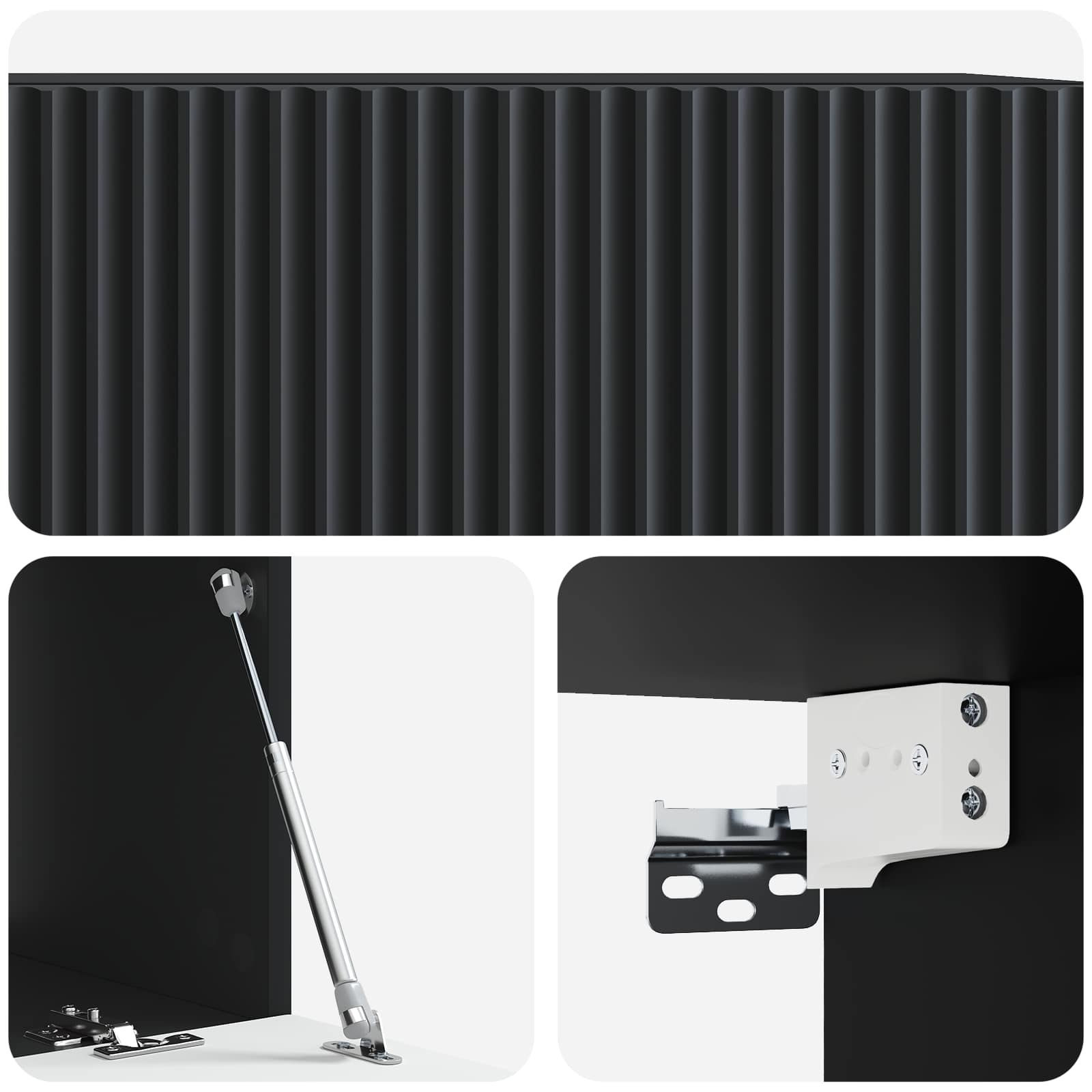 Nástěnná Tv Skříň Černá 78,5 X 41 X 30 Cm Kompozitní Dřevo