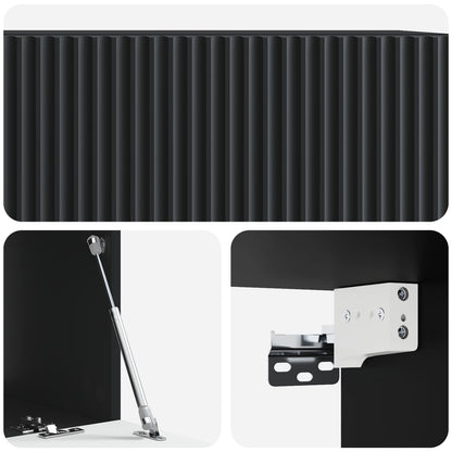 Nástěnná Tv Skříň Černá 78,5 X 41 X 30 Cm Kompozitní Dřevo