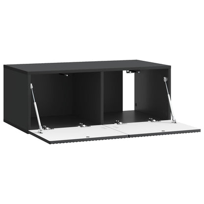 Nástěnná Tv Skříň Černá 78,5 X 41 X 30 Cm Kompozitní Dřevo
